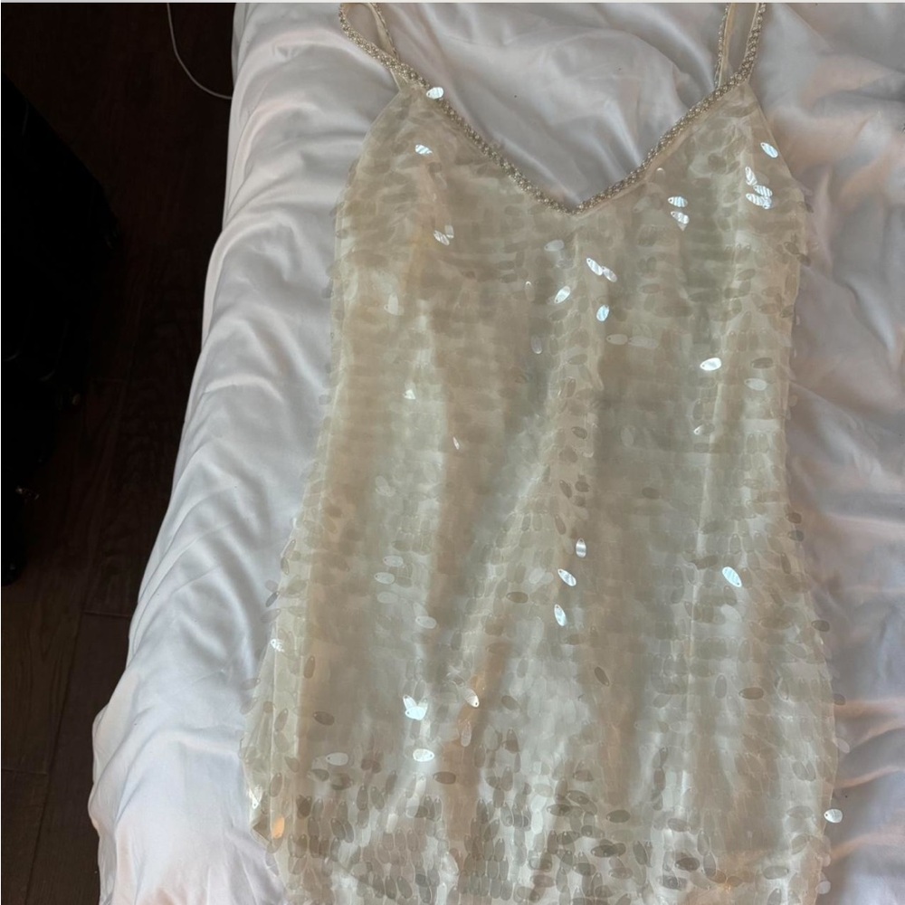 White Sequin Mini Dress from Boutique